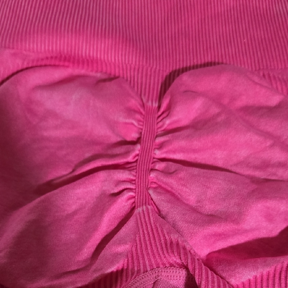 Vibrant Pink Ribbed Shorts - Picture 5 of 6
